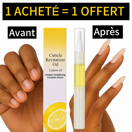 Huile Revitalisante pour Cuticules au Citron 🍋 – Ongles forts, brillants et nourris + 1 Offerte !
